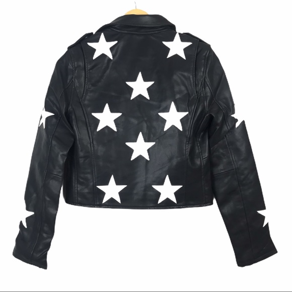 Blank NYC Star Detail Leather Biker Jacket - Picture 5 of 10